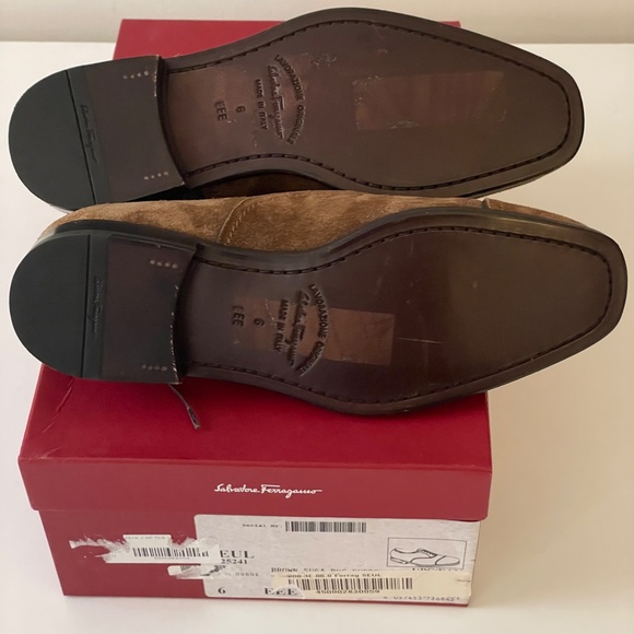 Sz 6 EEE - Salvatore Ferragamo Seul Men Brown Suede Dress Oxford Shoes main image 5